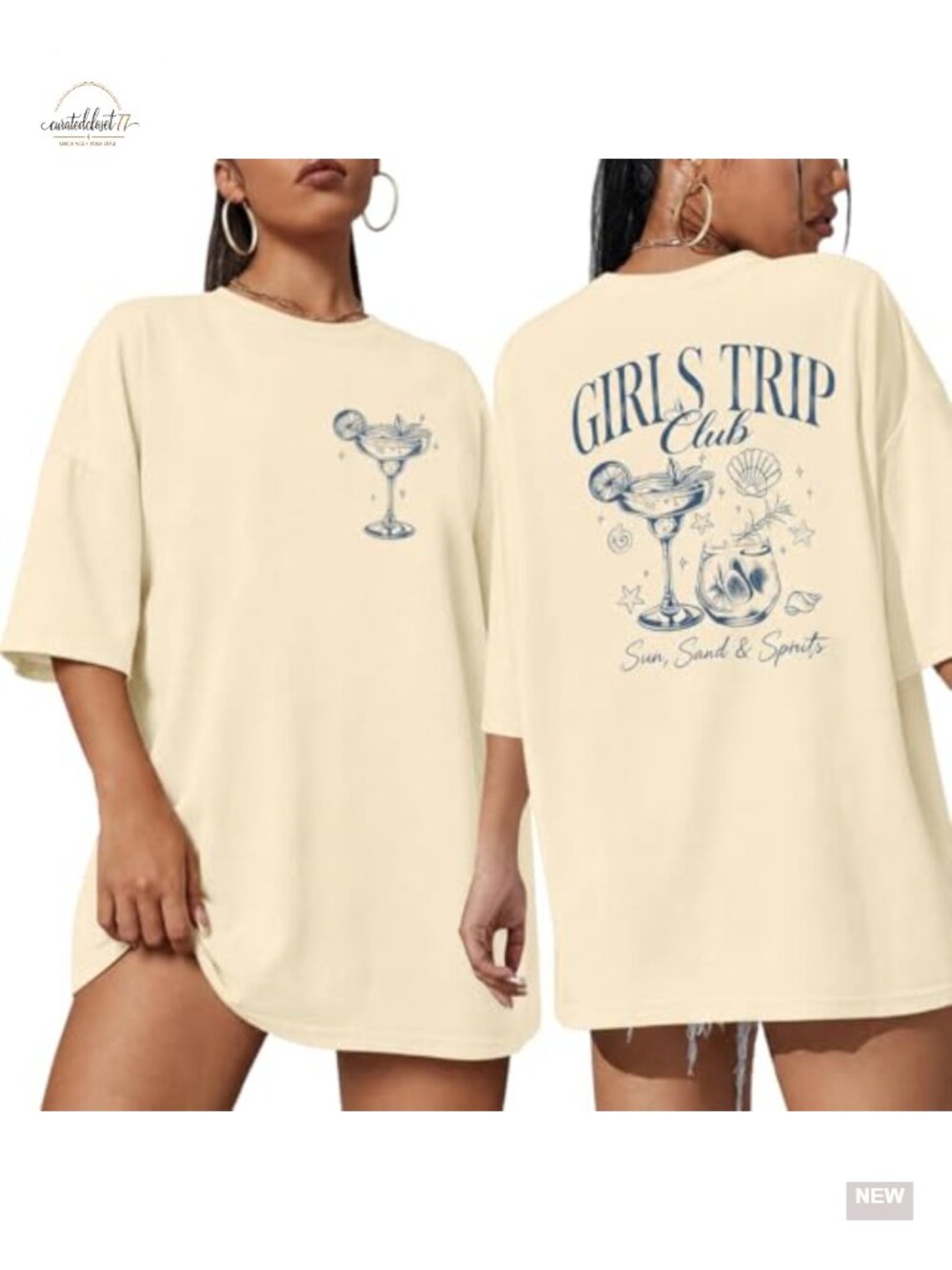 Women's Oversized Hawaiian Graphic T-Shirt Summer Beach Vacation Tee